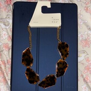 NWT A New Day Geometric Faux Tortoise Necklace